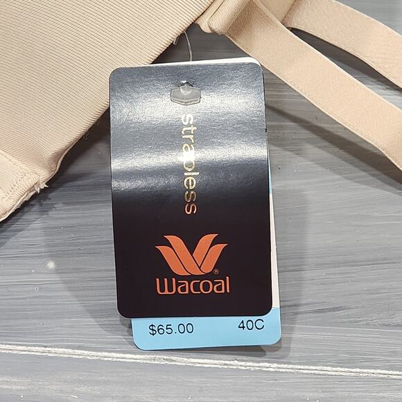 Wacoal Bra 40C‎ Red Carpet Full Figure Underwire Strapless Bra 854119 Sand Beige - Picture 9 of 9